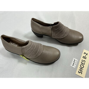 Womans NWT Hotter Comfort Concepts Slip On Shoes 7 Taupe Block Heel Round Toe